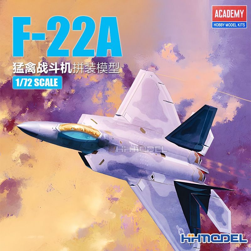 Henghui Edmei 12423 1/72 F-22A Raptor Stealth Fighter ประกอบเครื่องบินรุ่น