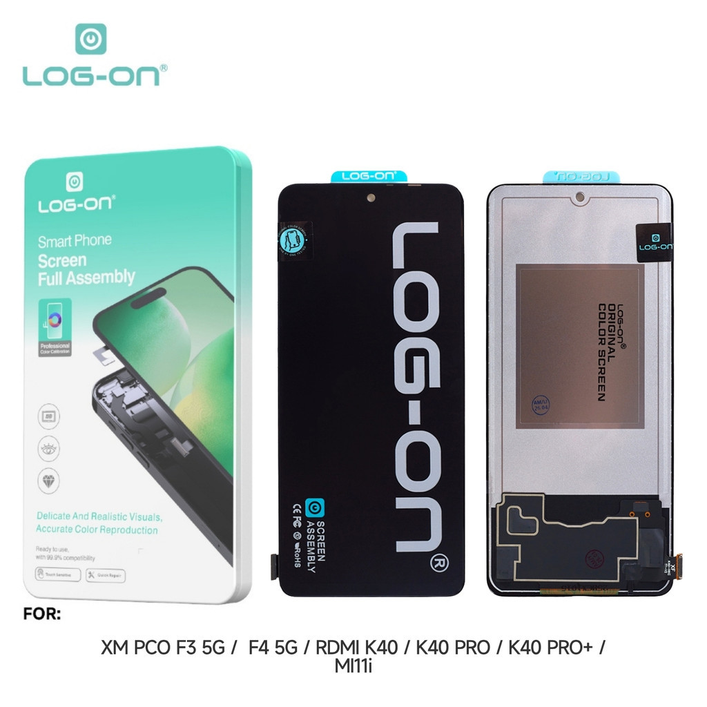 LOG บน LCD สําหรับ POCO F3 5G / F4 5G / REDMI K40 / K40 PRO / K40 PRO PLUS / XIAOMI 11i / MI 11i FUL