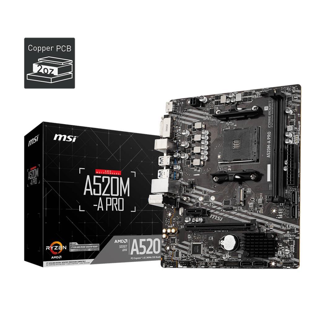 MSI A520M-A PRO B550 B450 เมนบอร์ด 5500 5600X 5700X3D