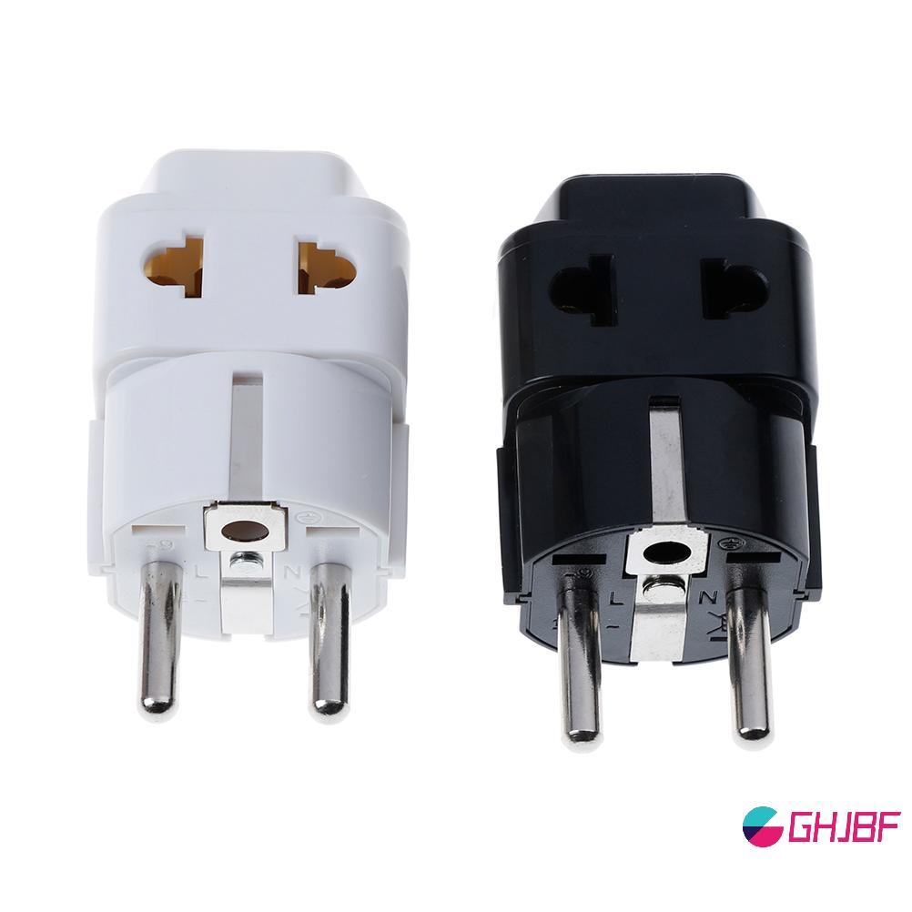 GHJBF] 1 ถึง 2 Splitter เยอรมนี France ปลั๊ก 5 มม. เป็น universal UK/US/EU/AU 2/ 3 pin soet srckn คอ