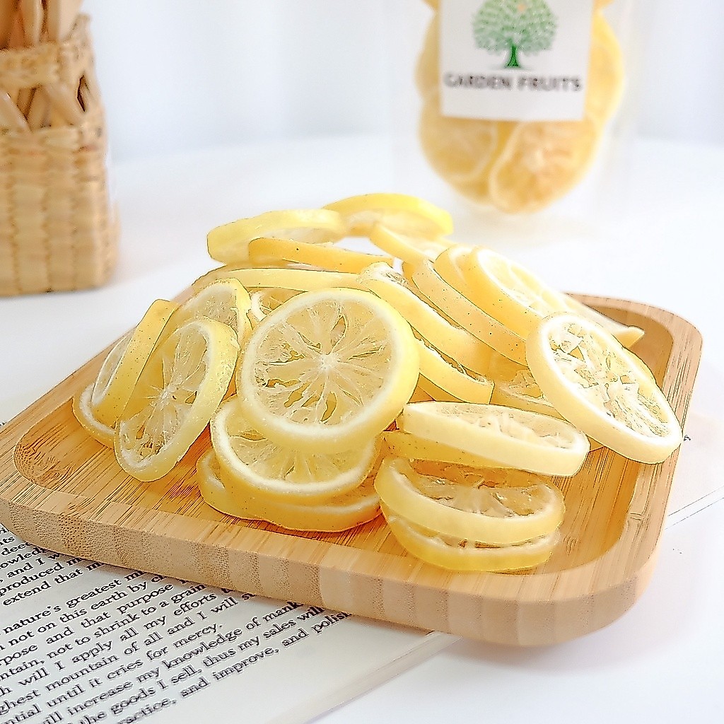 Dried Lemon Slice เลมอนอบแห้งแบบสไลด์ เกรด A สูตรน้ำตาลน้อย อร่อยมาก!!  ผลไม้อบแห้ง By Garden Fruits