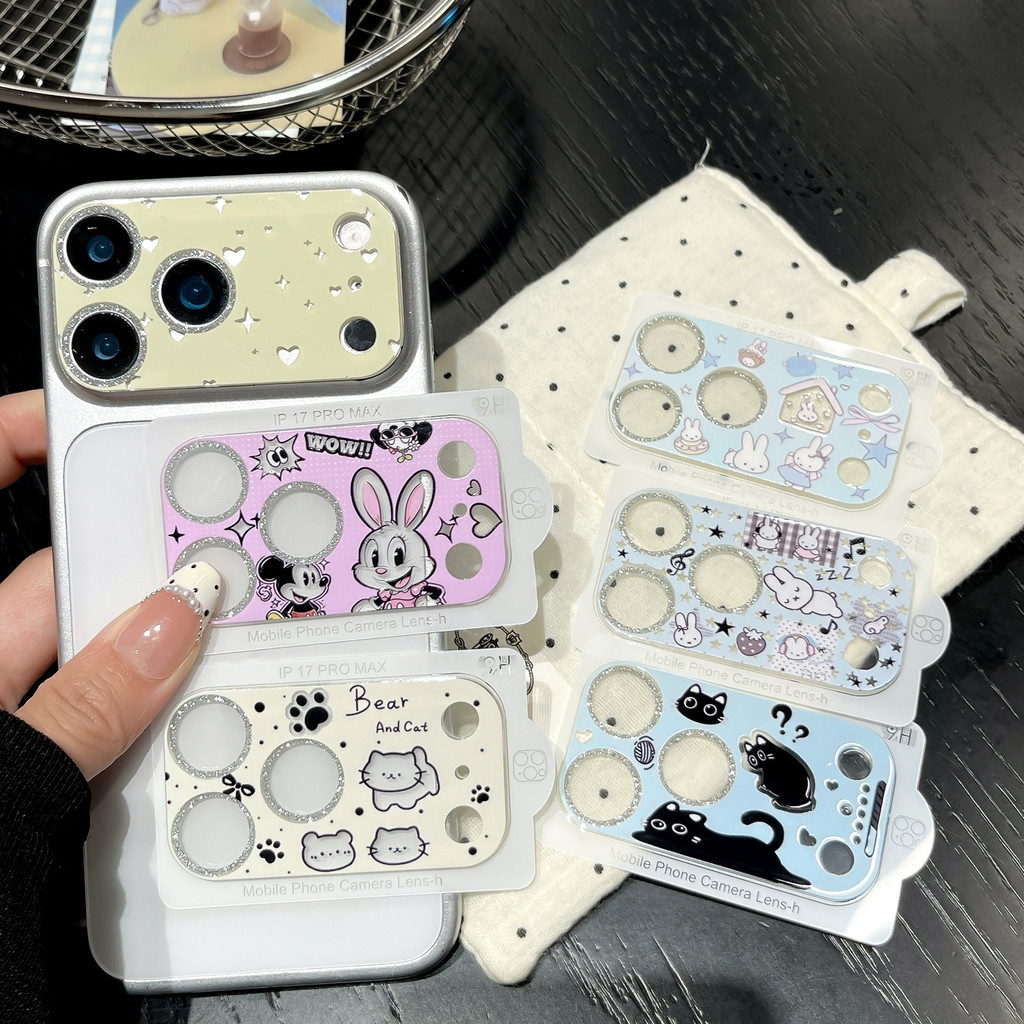 Kawaii การ์ตูนกล้องเลนส์ Protector Scratch ทนอะคริลิคกระจกนิรภัยสติกเกอร์เลนส์สําหรับ iPhone 17 Pro Max 18 Pro Max 5G เลนส์ป้องกันฟิล์ม