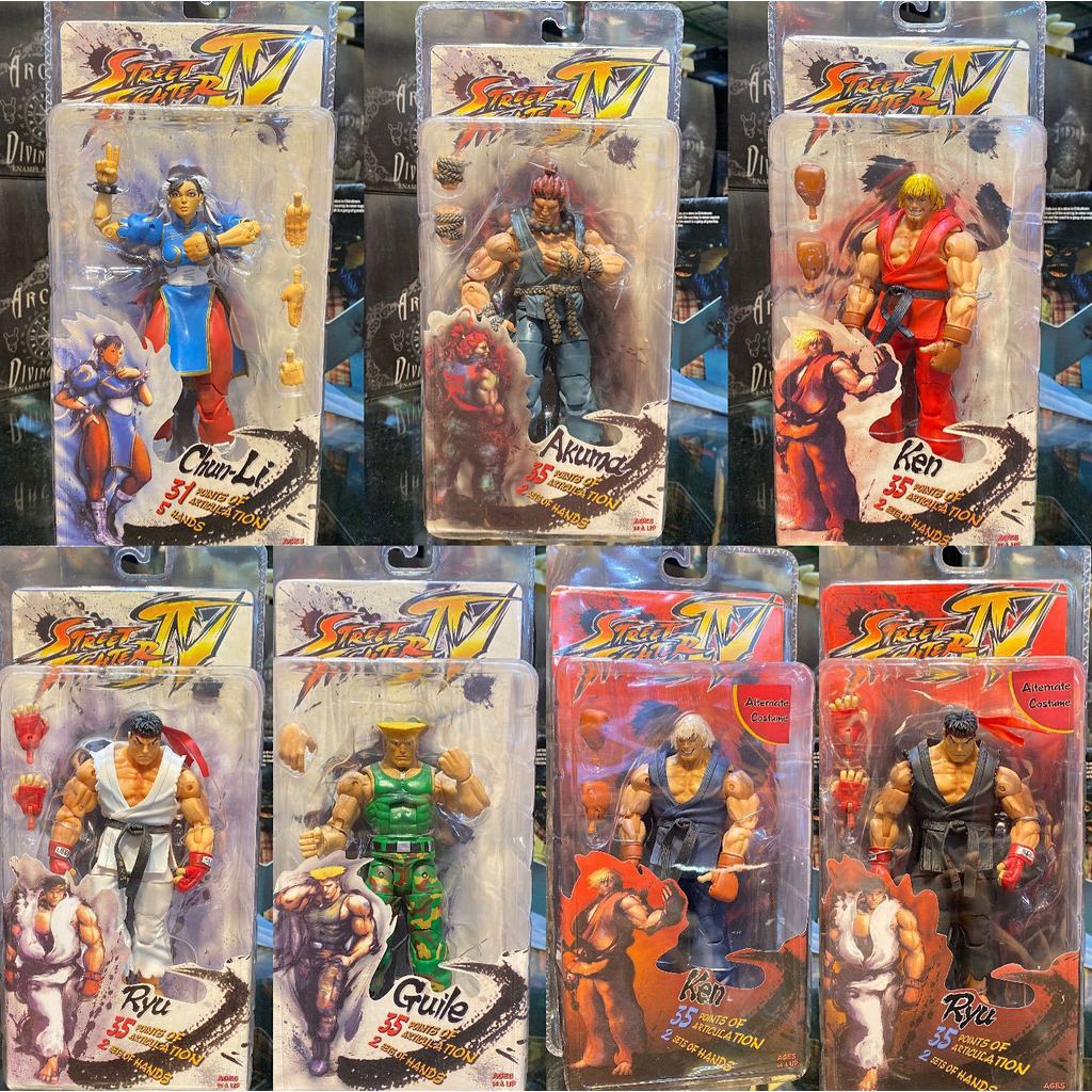 ยี่ห้อใหม่ของแท้ NECA Street Fighter Street Fighter Ken Gulihao Ghost Chunli 23 ซม.Action Figure