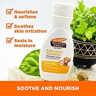 Palmer's Raw Shea Body Lotion 250 ml.โลชั่นทาผิวกาย สูตรรอเชียร์ สารสกัดจากธรรมชาติ เติมความชุ่มชื้น นุ่มนวล ปาล์มเมอร์