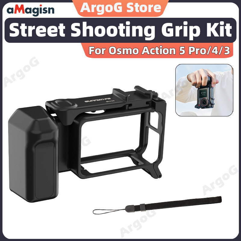 Sunnylife Xplorer Grip Kit กริปพร้อมเคจแบบรวมชิ้น สำหรับ Action 5 Pro/4/3 น้ำหนักเบา จับถนัดมือ อุปก