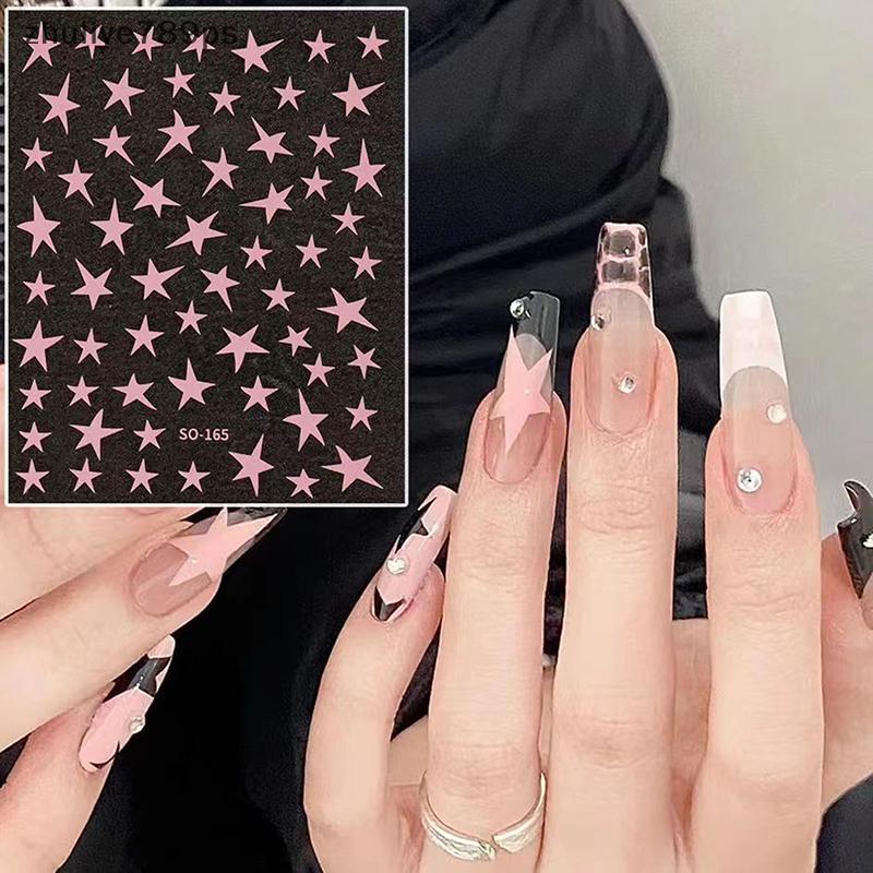 Zuliye789ps] 3D Y2K Star Nail Art Stier Self-Adhesive Pentagram Stars Nail Design สําหรับผู้หญิงสาวต
