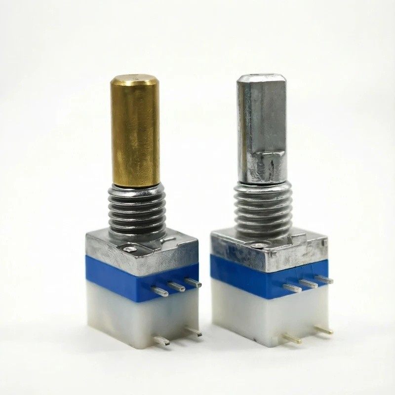 2PCS Interphone Potentiometer Power SwitchVolume RK087 A10K B10K ทองแดงอลูมิเนียมเพลาเดี่ยว Link พร้อมสวิทช์ปริมาณกันฝุ่น