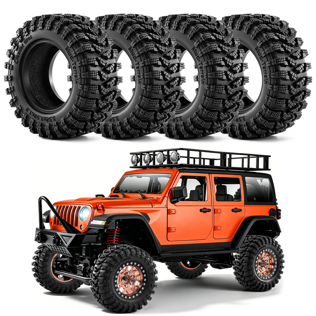 4PCS 1.9 นิ้ว 90*38 มม.ยาง Crawler Tyre Fit 1/10 1/12 RC Crawler Axial SCX10 II III TRX4 6 GEN7 GEN8