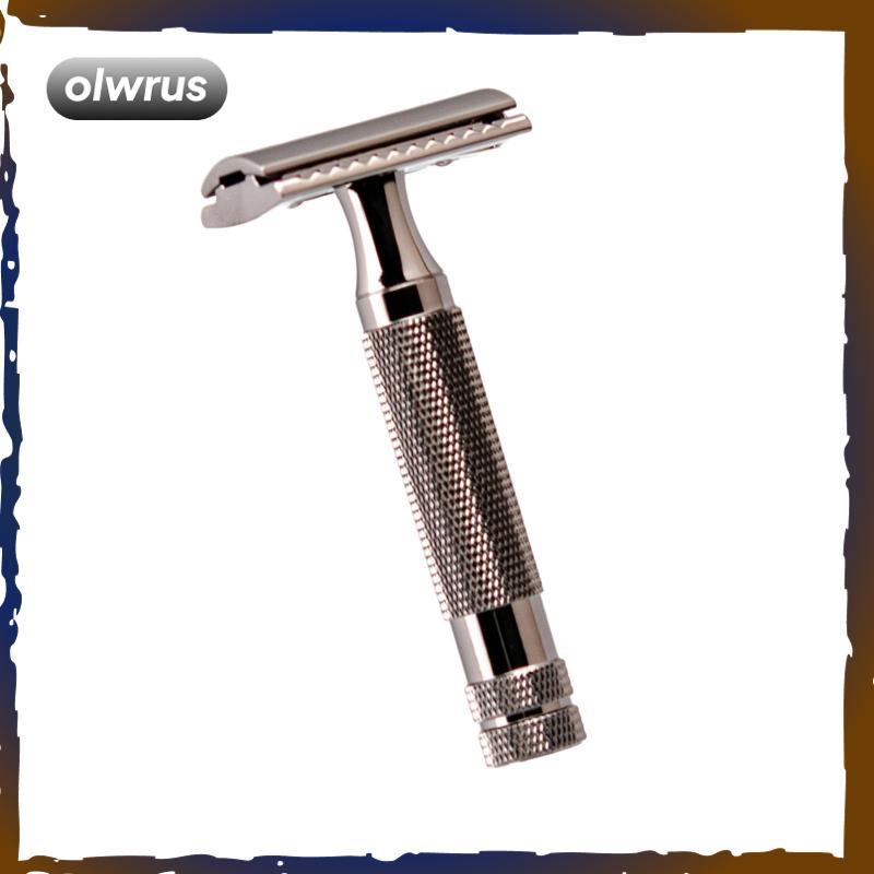 ผู้ชาย Double Edge Safety Razor Nostalgic Portable Shaving Razor สําหรับร้านตัดผม