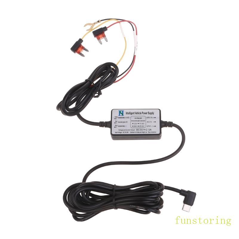 FUN Type C สายชาร์จในรถยนต์ 12V 30V ถึง 5V2 5A Step Down Module Power Adapter