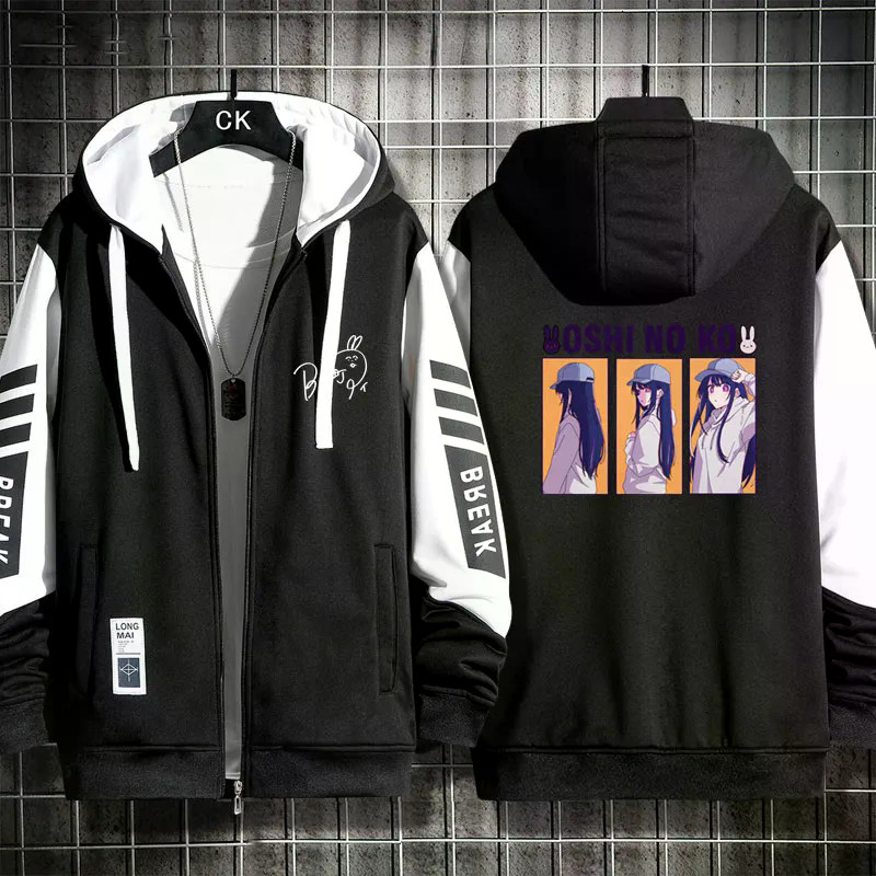 OSHI NO KO อะนิเมะพิมพ์ซิปผู้หญิง/ผู้ชาย Hoodies เสื้อคอสเพลย์ซิป Hoodie