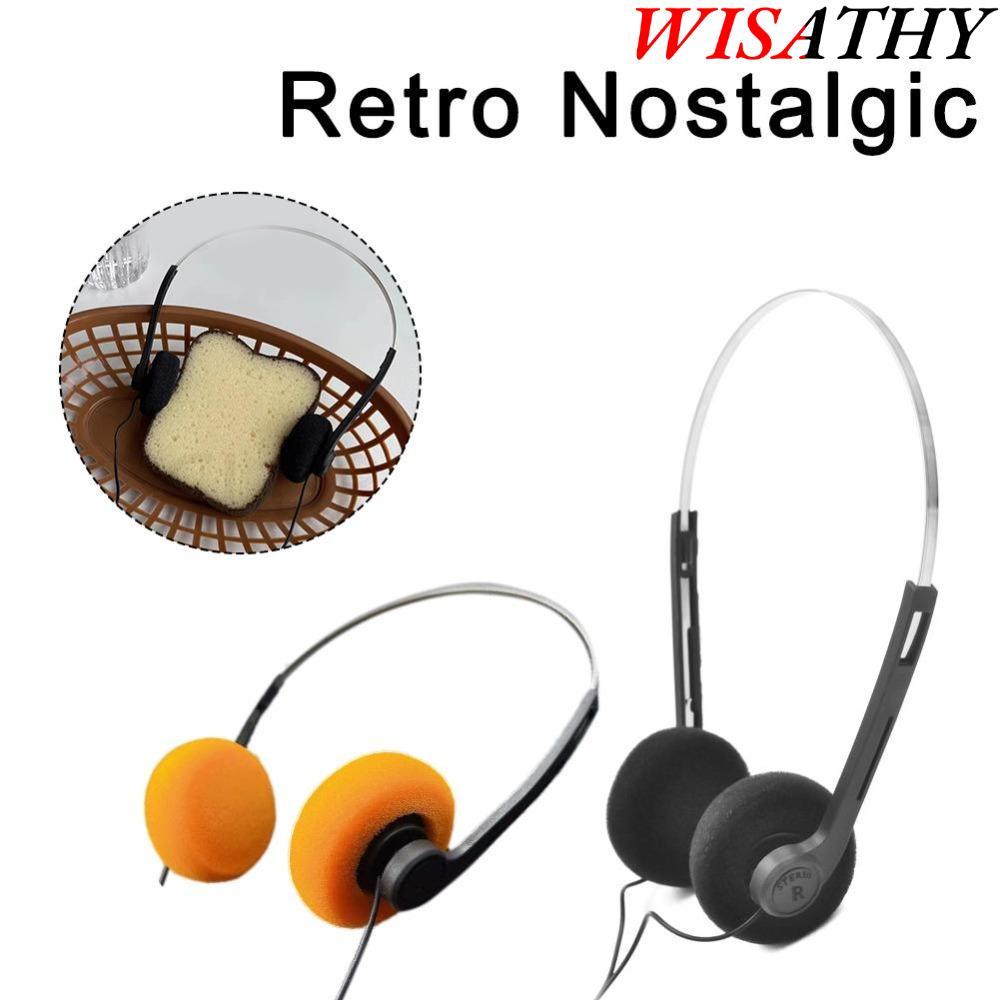 WISATHY  WISKATHY Classic Vintage-80s Headphones, Fashion Wired Wired Small Headphones, Sports ABS P
