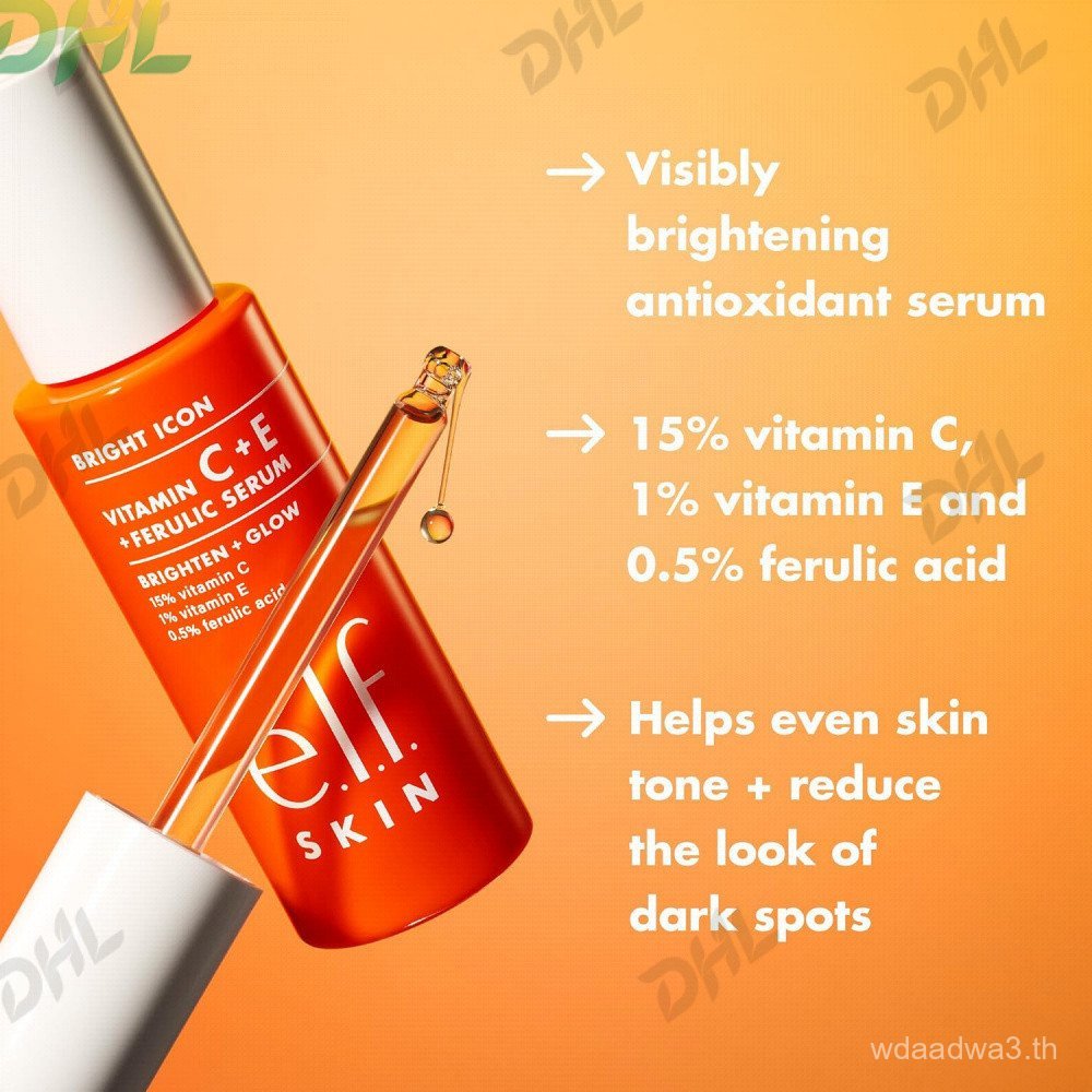 เอลฟ  Bright Icon Vitamin C + E + Ferulic Face Serum, Brightening & บานพับด้วยวิตามินซี 15%, Vegan &