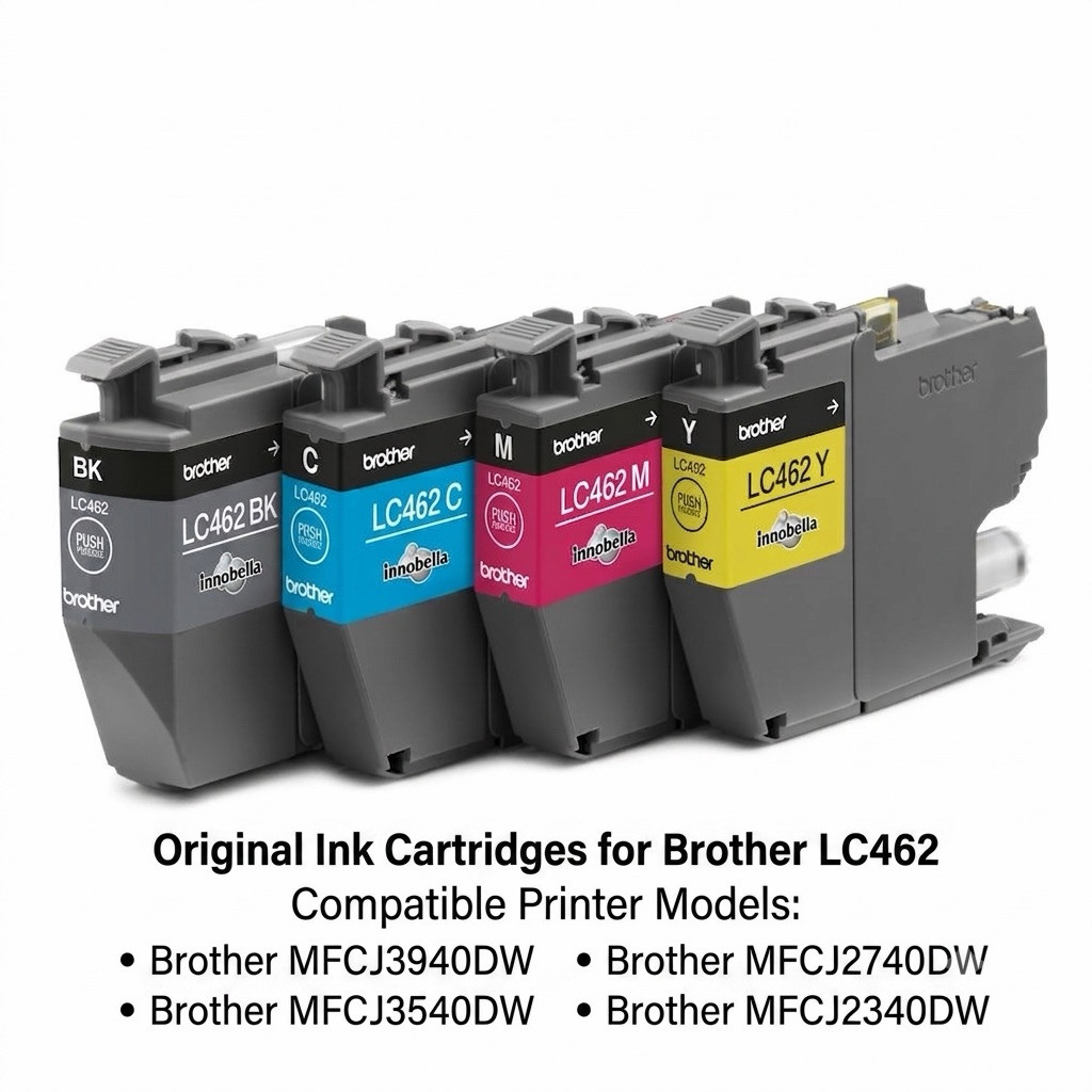 หมึกเเท้ Brother LC-462  BKCMY สามารถใช้กับเครื่องปริ้นรุ่น J2340DW / J2740DW / J3540DW / J3940DW ขอ
