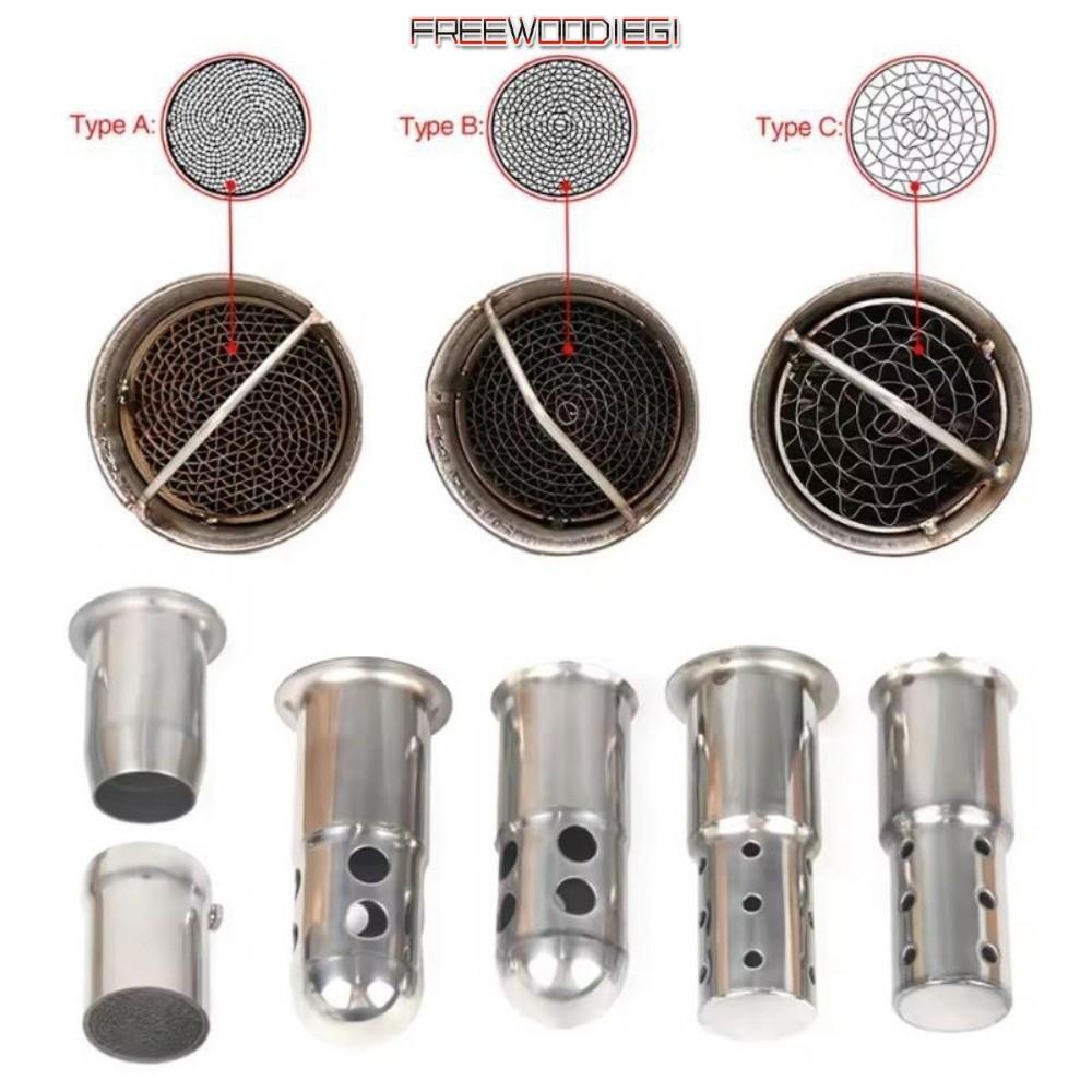 FREEWOODIEGI ปรับ DB Killer, 8 รูปแบบสแตนเลสรถจักรยานยนต์ Inlet ท่อไอเสีย, 51 มม. 60 มม. Noise Sound