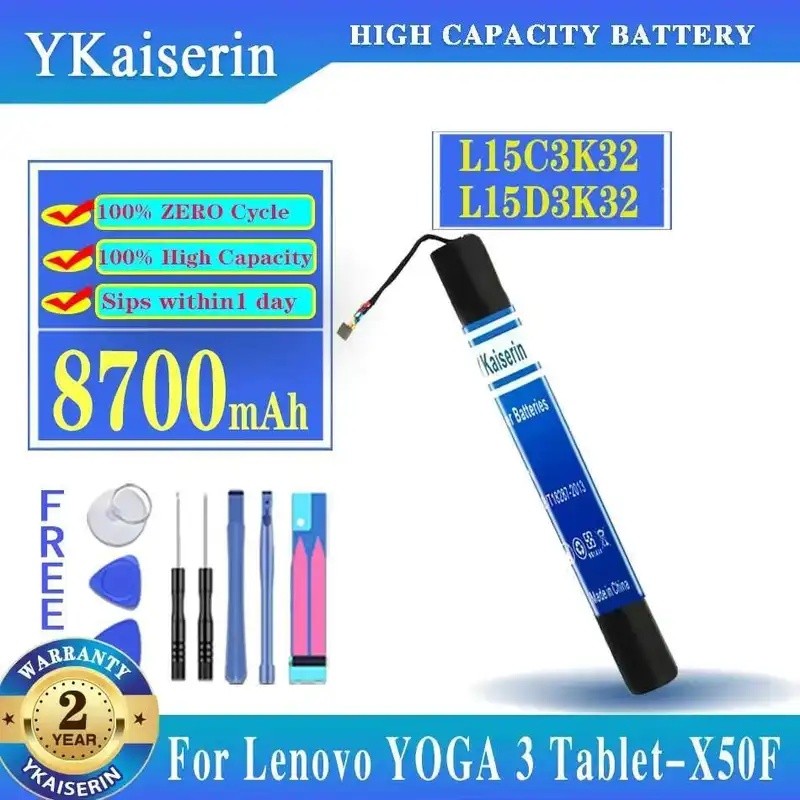 สําหรับ LENOVO สําหรับแท็บโยคะ 3 Tab3 10.1 YT3-X50F 3 YT3-X50M 8700mAh L15D3K32 แบตเตอรี่ + เครื่องม