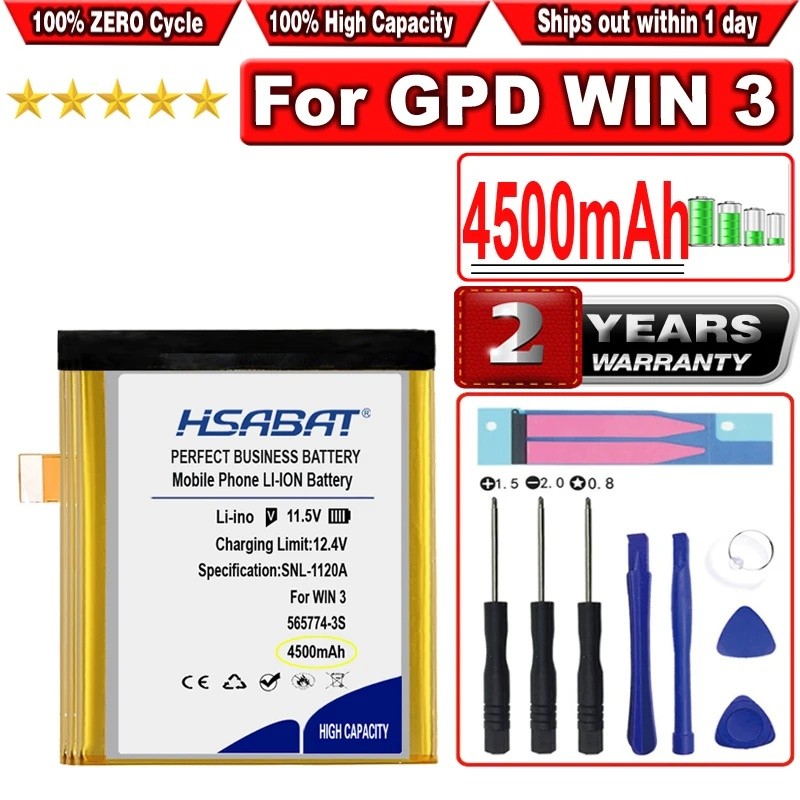 HSABAT 4500mAh 565774-3S แบตเตอรี่สําหรับ GPD WIN 3 4 WIN3 win4