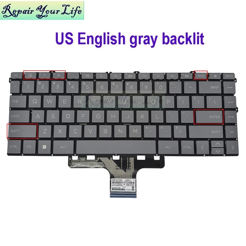 US Turkey คีย์บอร์ด Backlight สําหรับ HP 14-EW 14-EM 14-EP 14-EK 14-EE TPN-I141 I142 245 240 G10 G11