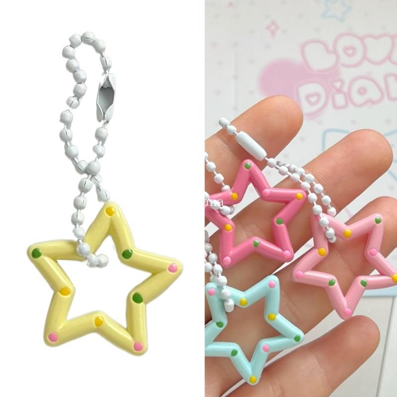 MT อะคริลิค Star พวงกุญแจที่ไม่ซ้ํากัน Hollow Star จี้ Dot Keyring Stylish Star Charm สําหรับผู้หญิง