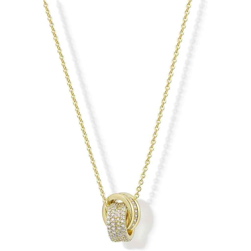 14K Gold-Plated CZ สร้อยคอจี้ประณีตสไตล์มินิมอล | สร้อยคอทองคําสุภาพสตรี | ใส่ทุกวันเครื่องประดับทอง