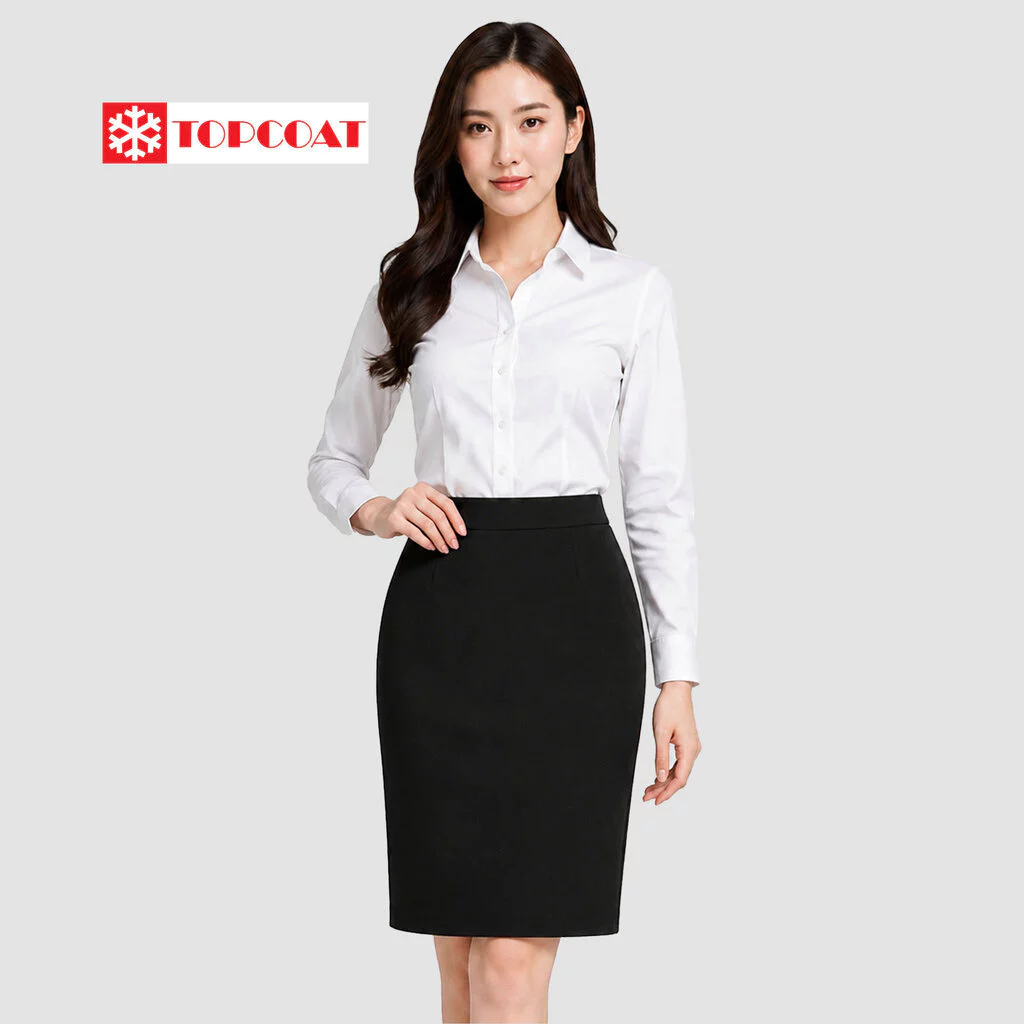 TOPCOAT กระโปรงทรงสอบ การตัดเย็บดี เนื้อผ้าพรีเมี่ยม มีซิปด้านหลัง (1) M-5XL