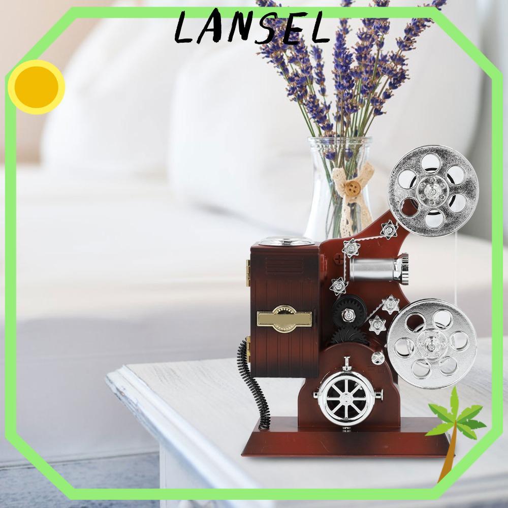 LANSEL1 Wind Up Music Box, Film Projector Design ABS Movie Film Projector Music Box, 8.46 X 6.69 X 3