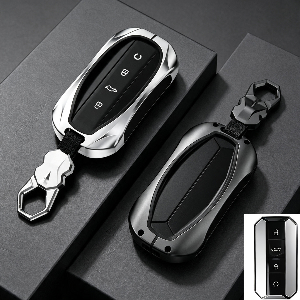 Chery Jaecoo J5 EV เคสกุญแจรถ Jaecoo 5 ฝาครอบกุญแจรถ Jaecoo 5 EV พวงกุญแจรถเคสกุญแจ Chery สังกะสีอัล