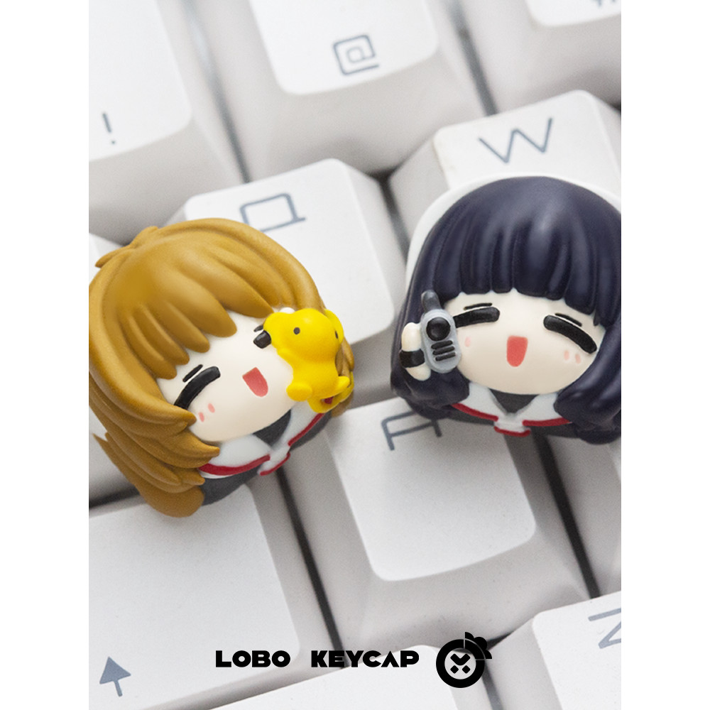keycaps pbt keycaps cherry mx keycaps Girl Kinomoto Sakura Tomoyo ปุ่มกดเรซิ่น