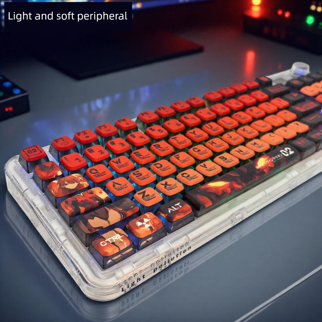 sa keycap pbt keycaps keycap ไทย EVA Asuka Theme Keycap แสงสองมิติโปร่งแสงส่วนบุคคลที่กําหนดเอง PC +