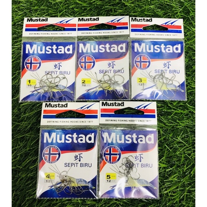 MUSTAD PRAWN HOOK 10400NP - BN SEPIT BIRU PRAWN HOOK MATA KAIL UDANG