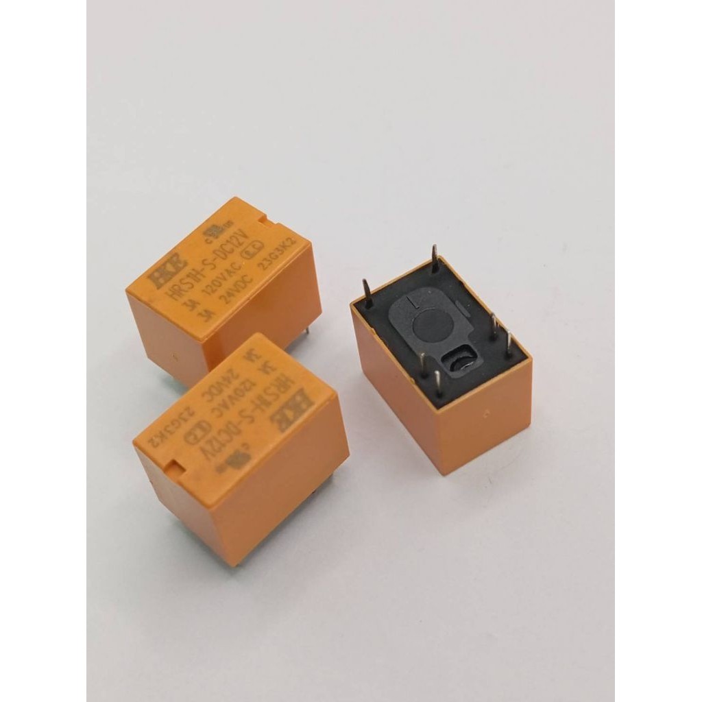 พร้อมส่ง Relay 3v 5V 6V 9V 12V 24V 6ขา 1a HUI-KE / HKE (สีเหลือง) รีเลย์รถบังคับ(กระป๋อง)