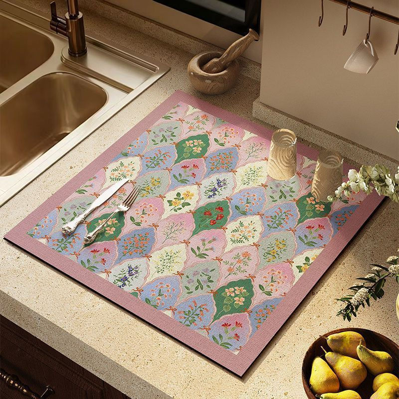 Kitchen absorbent mat made of diatomaceous earth for heat insulation12y Countertop mat, draining mat