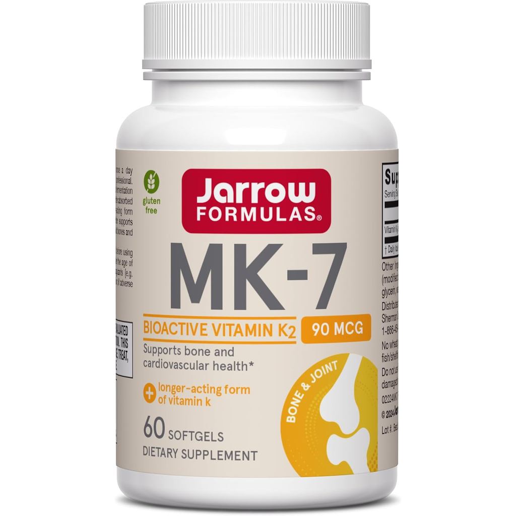 สูตร Jarrow MK-7 90 mcg - Bioactive Form of Vitamin K2-60 เสิร์ฟ (ซอฟเจล) - เพื่อสุขภาพกระดูกและหลอด