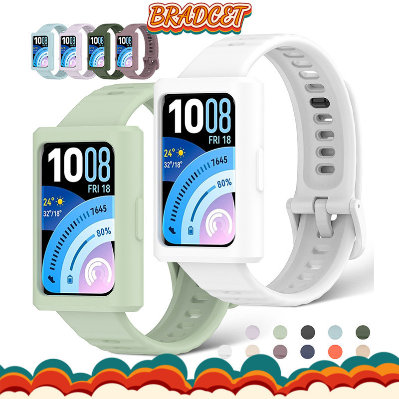 สายรัดซิลิโคนอ่อน for Huawei Band 11/11 Pro สายพานยางกีฬา สายรัดข้อมือป้องกันหน้าจอ อุปกรณ์เสริมฝากกันชน