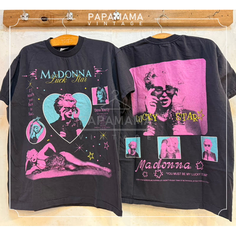 MADONNA Luck Star เสื้อวินเทจ เสื้อทัวร์ วงร๊อค papamama vintage shirt