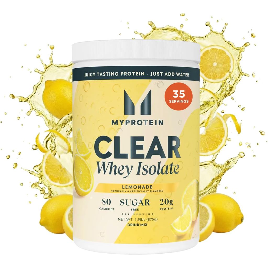 Myprotein Clear Whey Isolate Protein Powder, 35 เสิร์ฟ (1.9lbs) Lemonade, โปรตีน 20g ต่อเสิร์ฟ, เครื