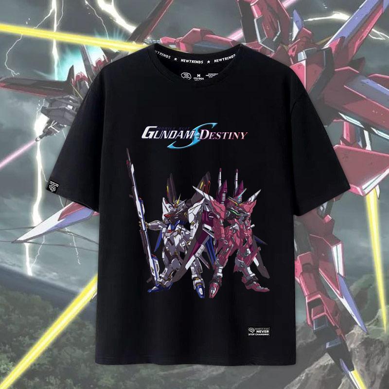 Mobile Suit Gundam SEED Justice ZGMF-X09A ญี่ปุ่นผู้ชายผู้หญิงเยาวชนเสื้อยืดแขนสั้นยอดนิยม ml