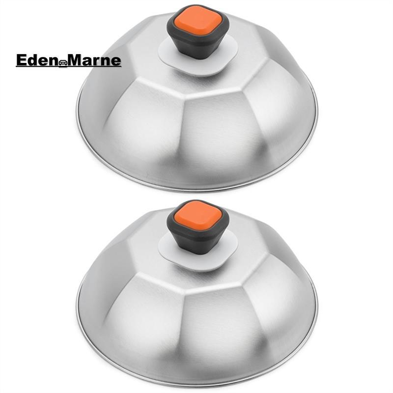 [Eden_Marner]สแตนเลส 9" Griddle Wok Lis-Melting Cheese Dome เกรดเชิงพาณิชย์ Basting และฝาครอบนึ่ง