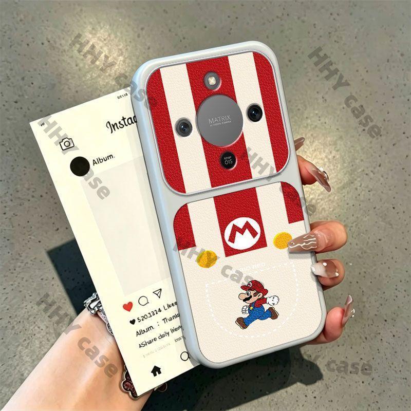 เคส Honor X9D X9C X9B X9A 5G เคส Honor X9C Smart 5G เคส กรณีวิ่ง Mario Textured นุ่มหนังโทรศัพท์กรณี