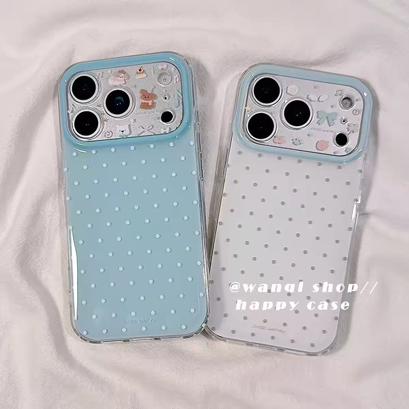 เคสโทรศัพท์ เหมาะสําหรับ iPhone 11 12 13 14 15 16 17 Pro max Plus เต็มหน้าจอ Polka Dot สัตว์ Shock-proof กันกระแทกป้องกันกรณีรวมทุกอย่างกรณี JXWA