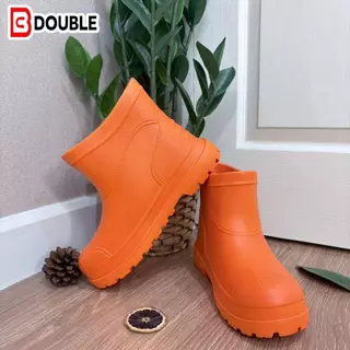 BB DOUBLE รุ่น CT607 รองเท้าบูทกันฝน กันนำ้ ใส่ทำงาน รองเท้าบูทแฟชั่น ยางEVA สูง 17 cm. สีส้ม ชมพู ครีม ขาว เขียว