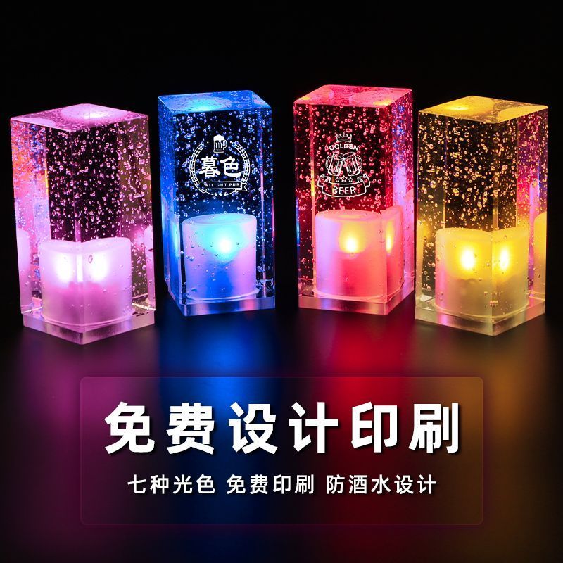 充电吧台灯餐桌清吧氛围灯装饰桌面户外小夜灯水晶灯号码桌灯8/3 Rechargeable Bar Table Lamp, Dining Table Ambient Light, Decorative 