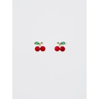 [Pomelo] ต่างหูสตั๊ดรูปเชอร์รี่ / Cherry Stud Earrings