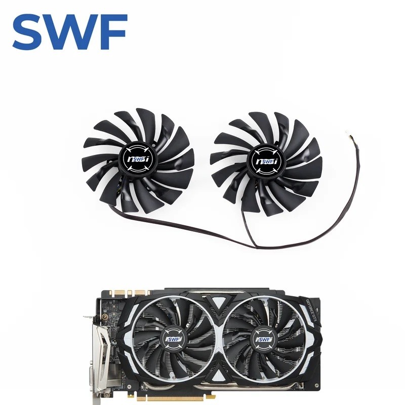 *2 ชิ้น/เซ็ต 95 มม.PLD10010S12HH พัดลมระบายความร้อนสําหรับ MSI Radeon R9 380 เกราะ 2X GTX 1060 1070 