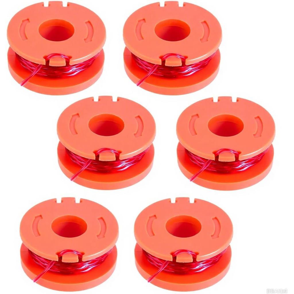 WA0010 Trimmer Spools 6-Pack,10ft 0.065" Pre-Wound Replacement สําหรับ Worx Weed Eater String,WA0004