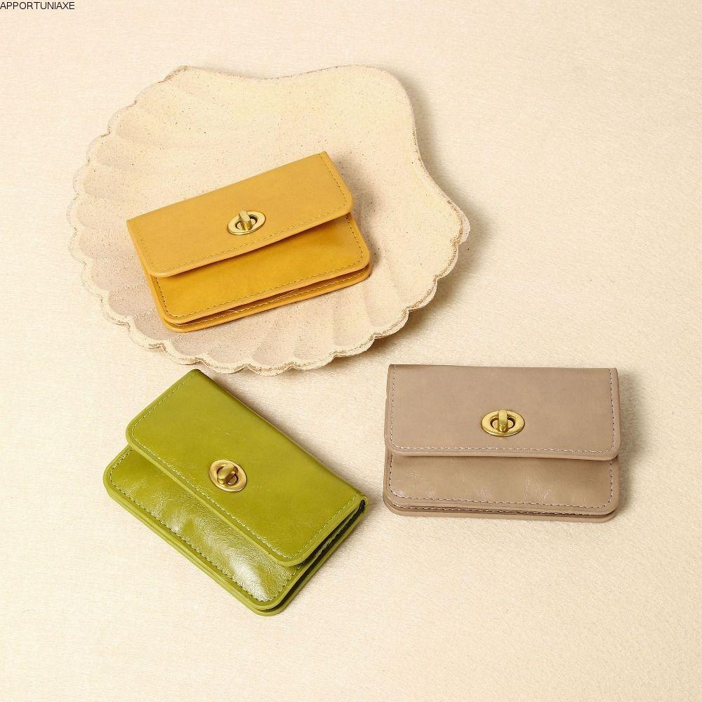APPORTUNIAPY Mini Money Bag, Card Slot Holder Lock Closed Design Coin Purse Wallet, Miniature Multi-