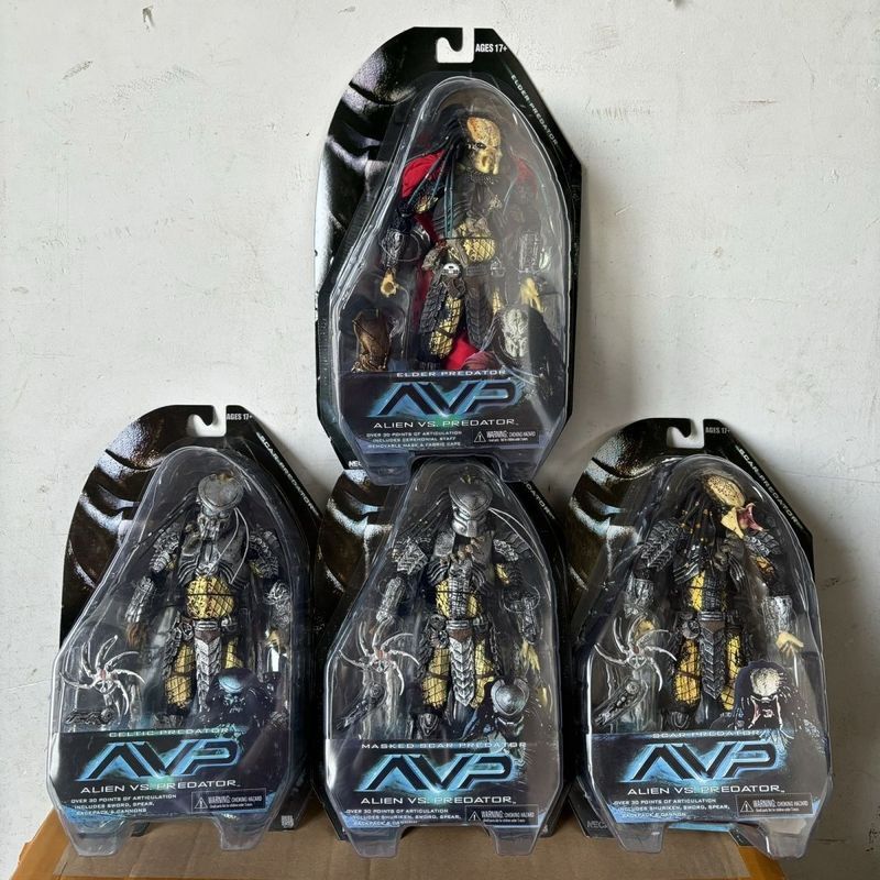 【พร้อมส่ง】predator figure model neca 铁血战士 手办 人偶 feral ฟิกเกอร์ Ultimate Elder Predator mask scar mod