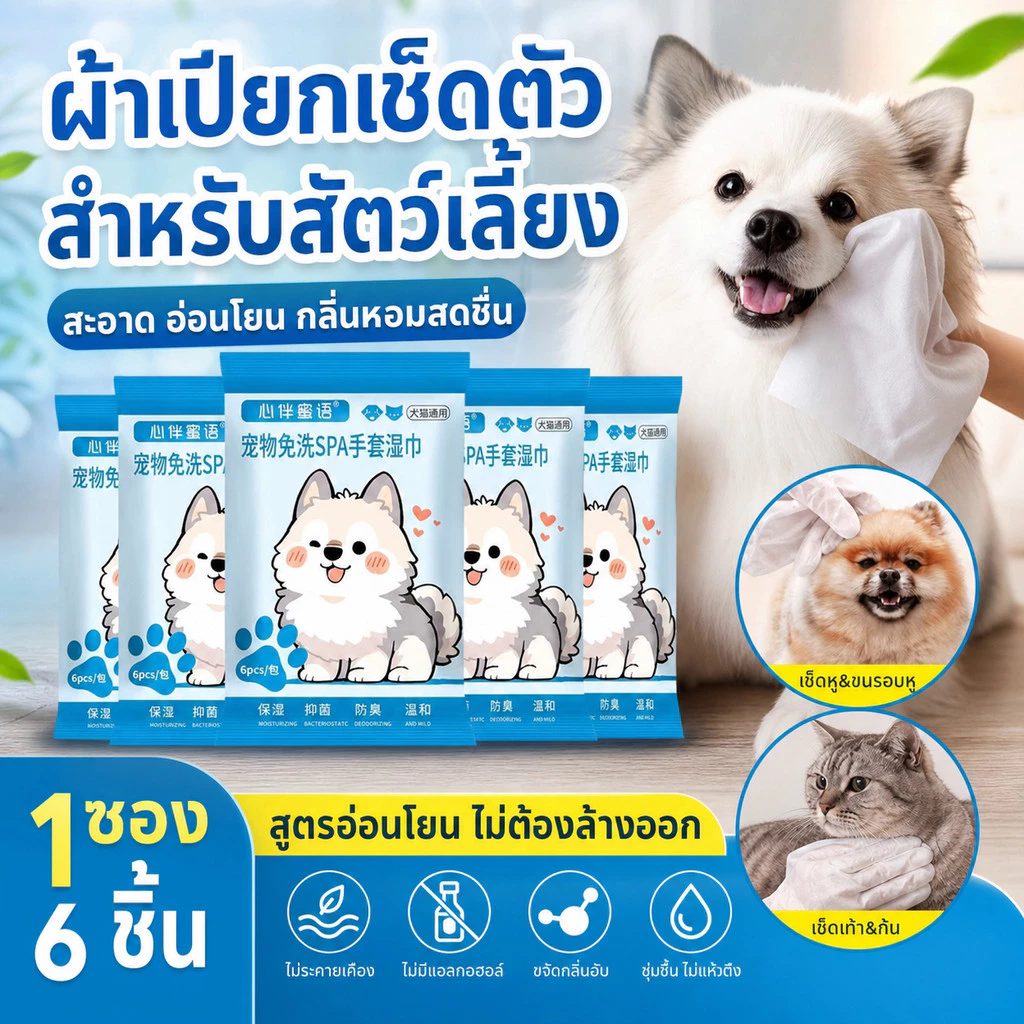 ถุงมือแบบใช้แล้วทิ้งสําหรับสัตว์เลี้ยง ถุงมืออาบน้ําสุนัข ทําความสะอาดและเปื้อน ทําให้ผมเรียบเนียน