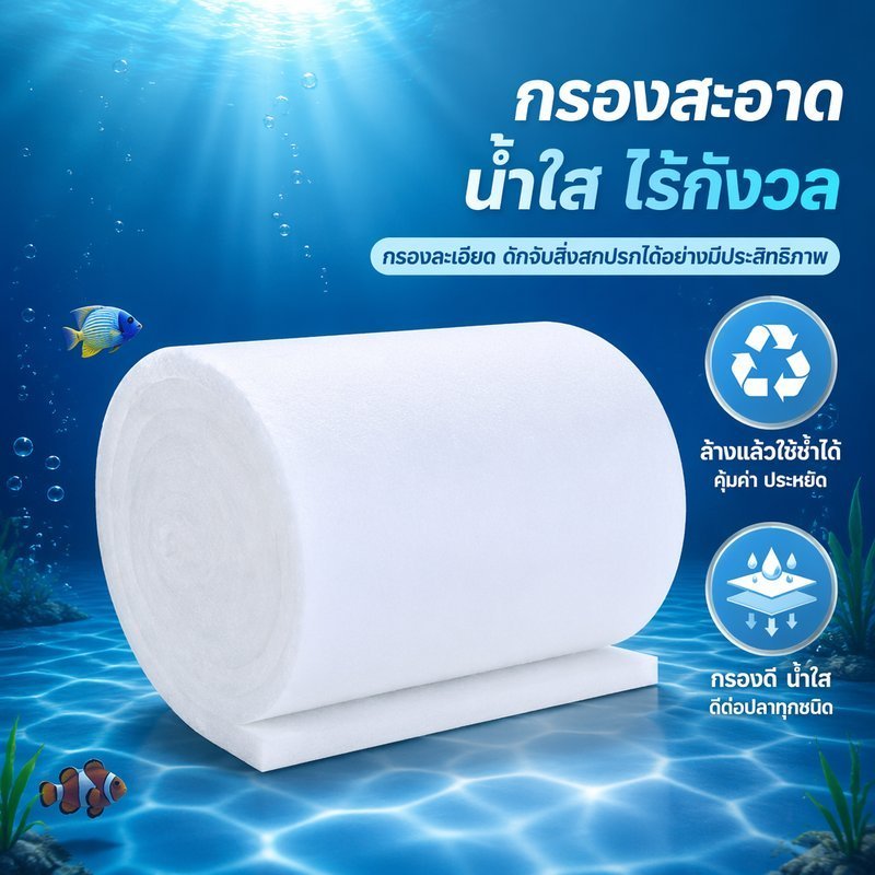 พิพิธภัณฑ์สัตว์น้ํากรองผ้าฝ้ายวิจิตรใยแก้วตาข่ายนํามาใช้ใหม่ล้างทําความสะอาดได้ความหนาแน่นสูงตู้ปลา