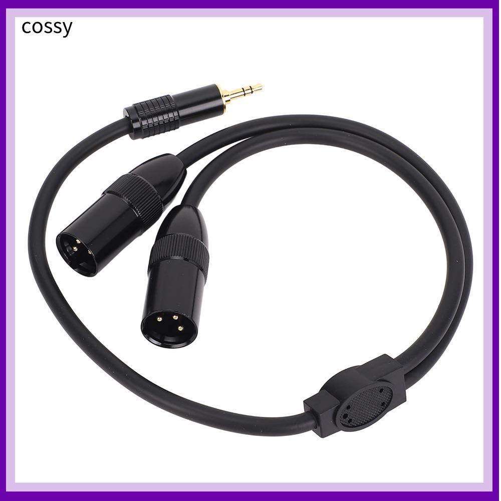 COSSY Dual 3pin XLR ชาย 1/8in TRS, ยืดหยุ่น Plug and Play สเตอริโอ Y Splitter สาย, สะดวก 0.5 ม. / 1.